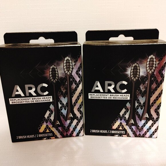 2 Packs Of 2 ARC Oral Care Brush Heads - White 4 Total Replacements - Picture 1 of 5